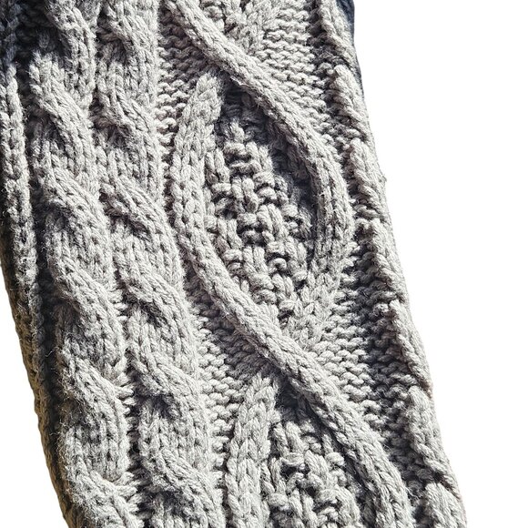 Aeropostale Wn Cropped Chunky CableKnit Sweater Gray L Light Academia Cozy Fall - Picture 9 of 15
